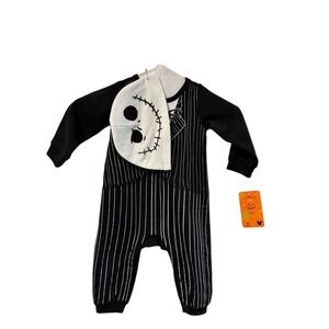 Disney Jack Skellington Nightmare Before Christmas Baby Romper & Beanie Set 6/9M